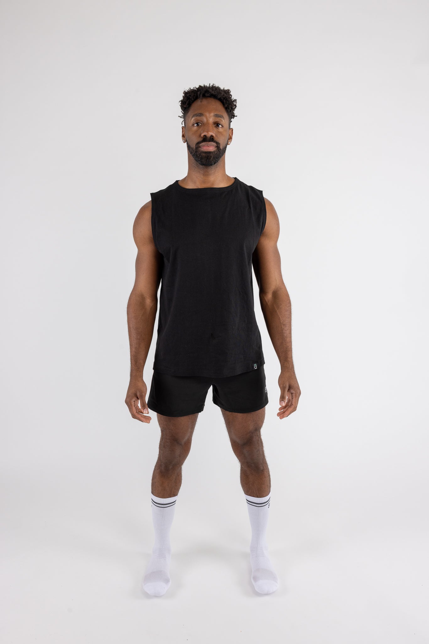 Man wearing Chroma Stitch Tank top for ANDY