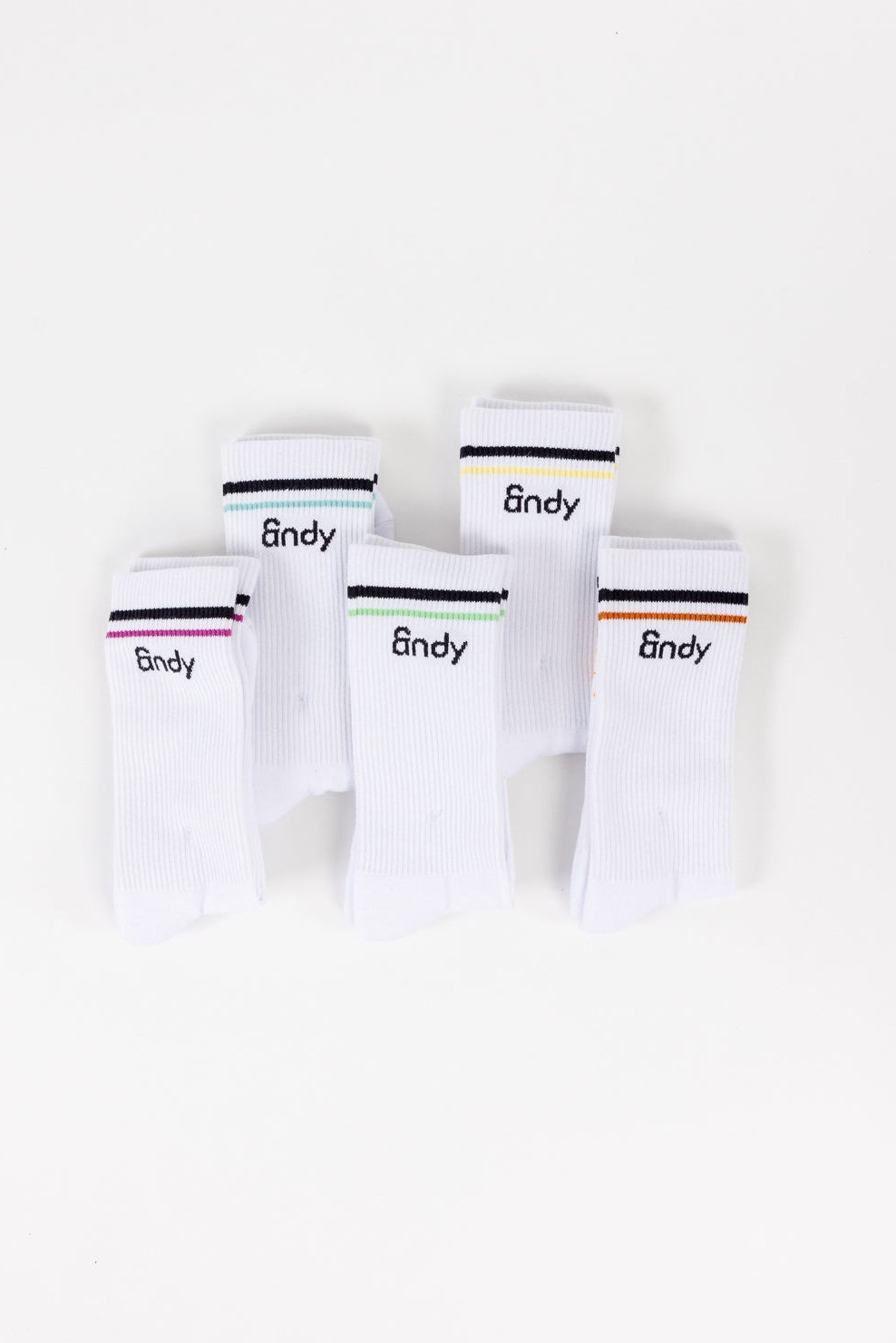 Rainbow Crew Socks by ANDY, five pair