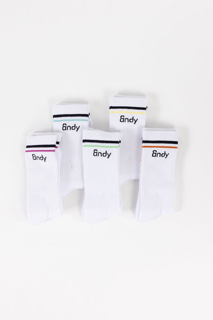 Rainbow Crew Socks by ANDY, five pair