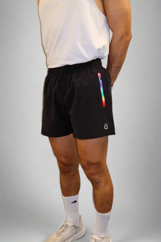 Man wearing prism shorts